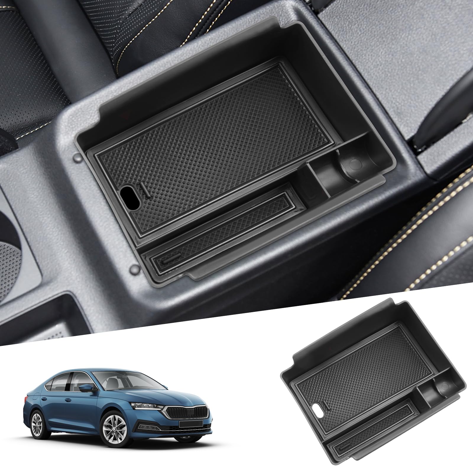 SHAOHAO Kompatibel mit Skoda Octavia 4 MK4 NX 2020-2024 Mittelkonsole Armlehne Aufbewahrungsbox Mittelarmlehne Organizer Tray, Multifunktionaler Handschuhfach Skoda Octavia Zubehör Schwarz SHAOHAO Kompatibel mit Skoda Octavia 4 MK4 NX 2020-2024 Mittelkonsole Armlehne Aufbewahrungsbox Mittelarmlehne Organizer Tray, Multifunktionaler Handschuhfach Skoda Octavia Zubehör Schwarz von SHAOHAO