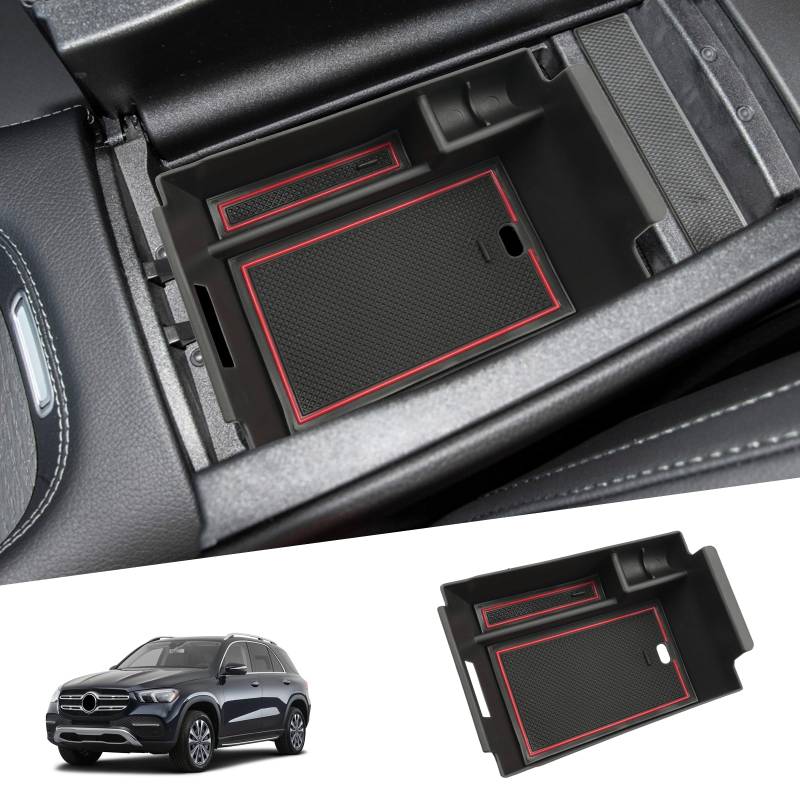 SHAOHAO Kompatibel mit Mercedes Benz GLE W167 / GLS X167 2020 2021 2022 2023 Armlehne Aufbewahrungsbox Mittelarmlehne Organizer Tray, Multifunktionaler Handschuhfach von SHAOHAO