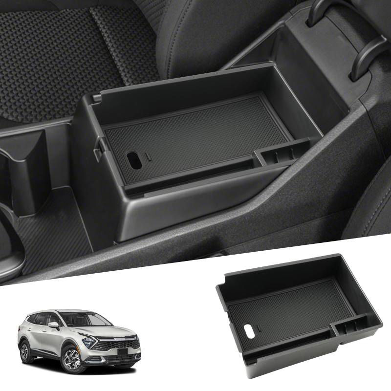 SHAOHAO Kompatibel mit KIA Sportage NQ5 2022 2023 2024 2025 Plug-in hybrid/hybrid/mild hybrid Mittelkonsole Armlehne Aufbewahrungsbox Mittelarmlehne Organizer Tray kia sportage nq5 von SHAOHAO