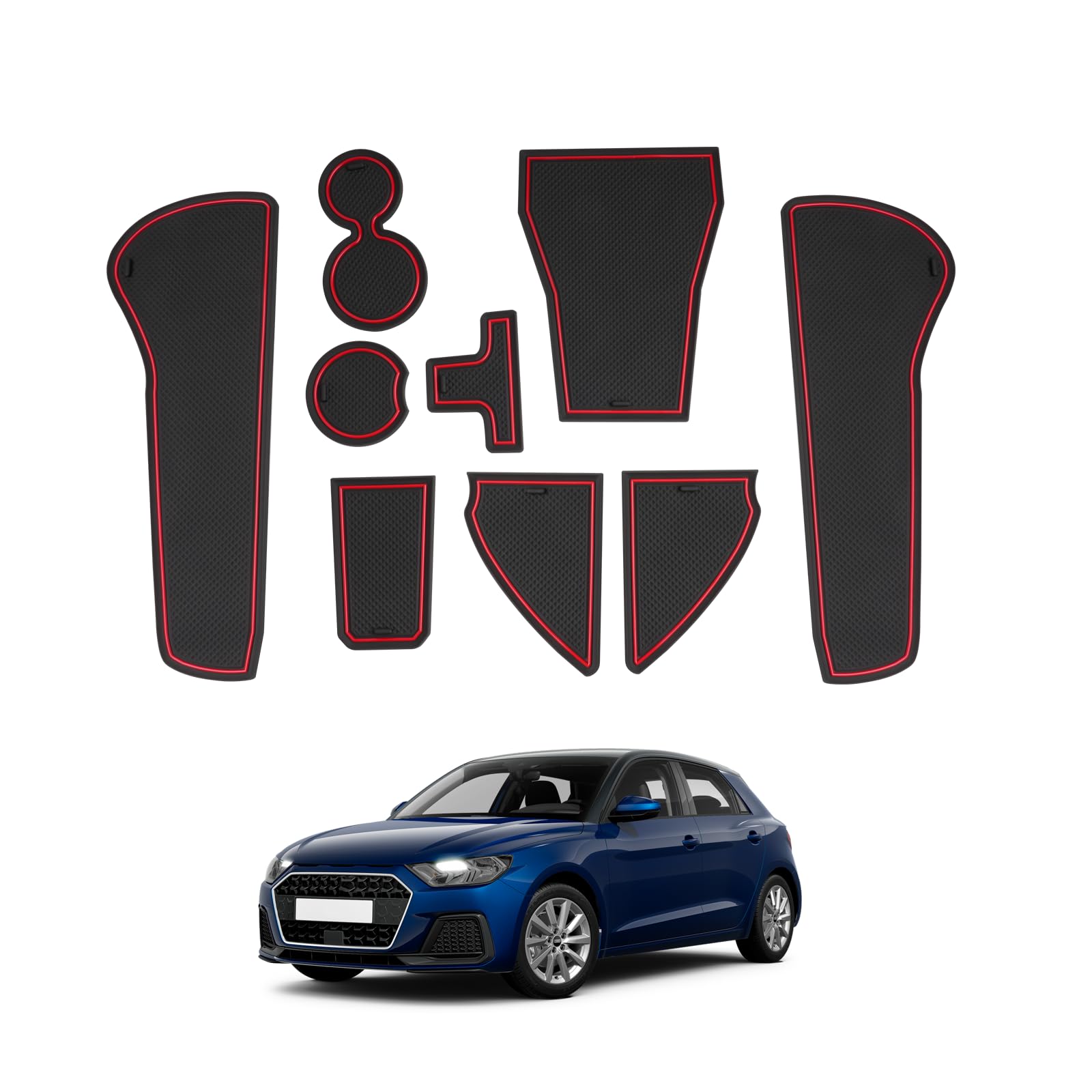 SHAOHAO für Audi A1 GB 2019-2023 2024 2025 Gummimatten Mittelkonsole Antirutschmatten Getränkehaltermatt, Türschlitzmatte Aufbewahrungsbox Rutschfestermatte Audi A1 zubehör Rot SHAOHAO für Audi A1 GB 2019-2023 2024 2025 Gummimatten Mittelkonsole Antirutschmatten Getränkehaltermatt, Türschlitzmatte Aufbewahrungsbox Rutschfestermatte Audi A1 zubehör Rot von SHAOHAO