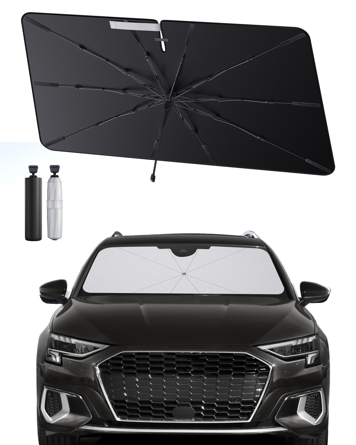 SHAOHAO kompatibel mit Audi A3 8Y 2022-2025 Sonnenschirm Auto Sonnenschutz Frontscheibe Faltbar UV-Schutz Sonnenschirm knitterfreier Stoff zubehör SHAOHAO kompatibel mit Audi A3 8Y 2022-2025 Sonnenschirm Auto Sonnenschutz Frontscheibe Faltbar UV-Schutz Sonnenschirm knitterfreier Stoff zubehör von SHAOHAO