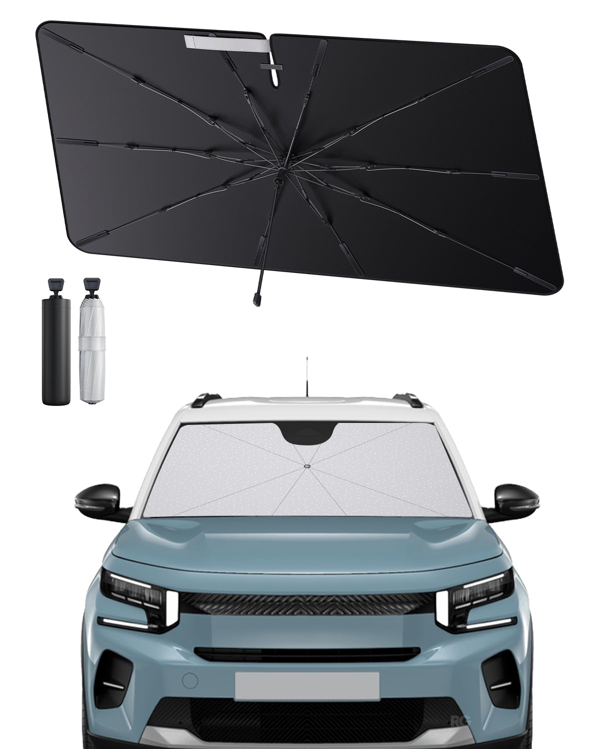 SHAOHAO kompatibel mit Citroen C3 Aircross 2024 2025 Sonnenschirm Auto Auto Sonnenschutz Frontscheibe Faltbar UV-Schutz Sonnenschirm knitterfreier Stoff Citroen C3 Aircross zubehör SHAOHAO kompatibel mit Citroen C3 Aircross 2024 2025 Sonnenschirm Auto Auto Sonnenschutz Frontscheibe Faltbar UV-Schutz Sonnenschirm knitterfreier Stoff Citroen C3 Aircross zubehör von SHAOHAO