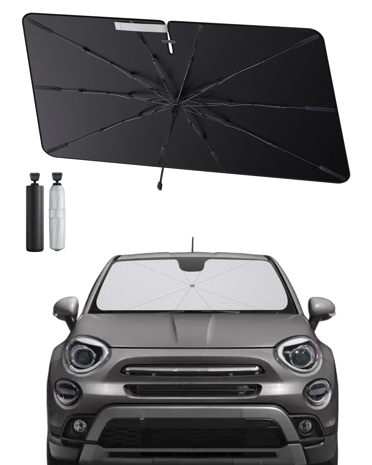 SHAOHAO kompatibel mit FIAT 500X 2015-2025 Sonnenschirm Auto Auto Sonnenschutz Frontscheibe Faltbar UV-Schutz Sonnenschirm knitterfreier Stoff FIAT 500X zubehör SHAOHAO kompatibel mit FIAT 500X 2015-2025 Sonnenschirm Auto Auto Sonnenschutz Frontscheibe Faltbar UV-Schutz Sonnenschirm knitterfreier Stoff FIAT 500X zubehör von SHAOHAO