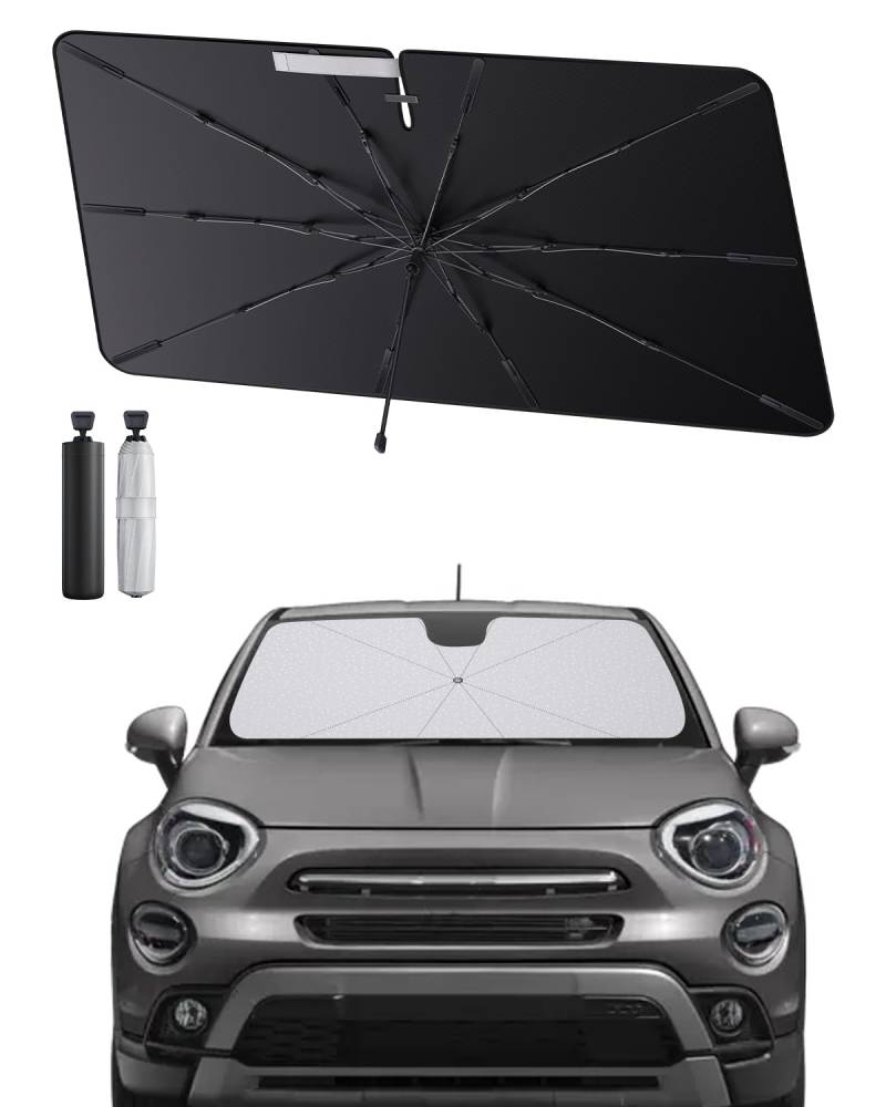 SHAOHAO kompatibel mit FIAT 500X 2015-2025 Sonnenschirm Auto Auto Sonnenschutz Frontscheibe Faltbar UV-Schutz Sonnenschirm knitterfreier Stoff FIAT 500X zubehör von SHAOHAO