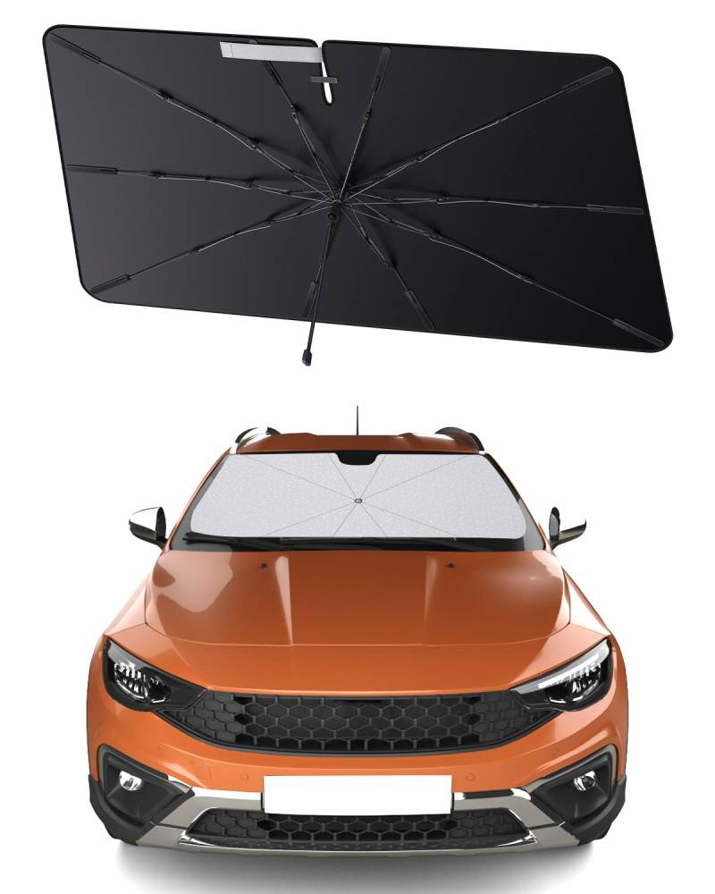 SHAOHAO kompatibel mit FIAT tipo Cross 2016-2025 Sonnenschirm Auto Auto Sonnenschutz Frontscheibe Faltbar UV-Schutz Sonnenschirm knitterfreier Stoff FIAT tipo Cross zubehör von SHAOHAO