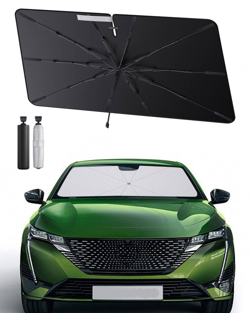 SHAOHAO kompatibel mit Peugeot 308 308SW 2022-2025 Sonnenschirm Auto Auto Sonnenschutz Frontscheibe Faltbar UV-Schutz Sonnenschirm knitterfreier Stoff Peugeot 308 zubehör von SHAOHAO