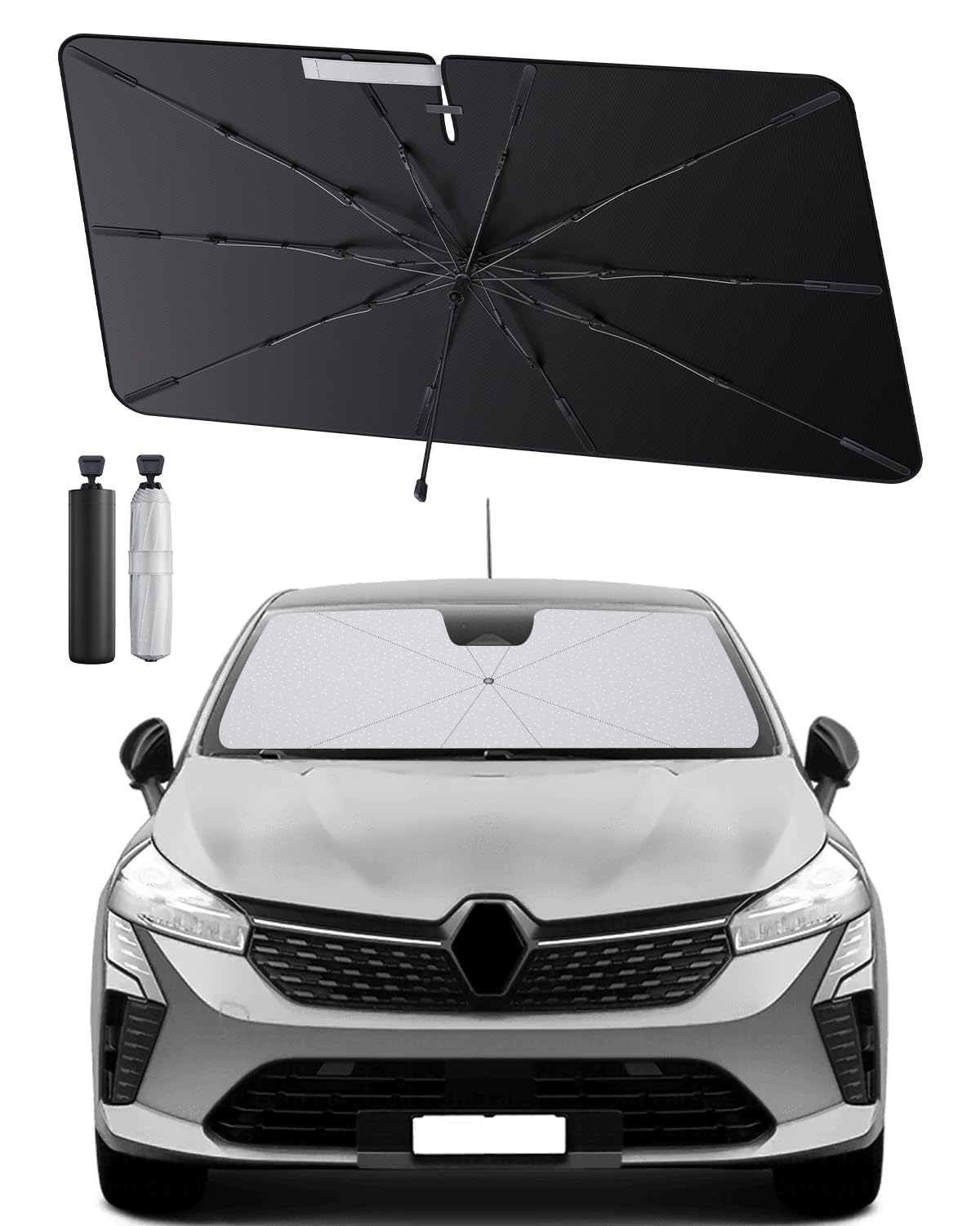 SHAOHAO kompatibel mit Renault Clio 5 2020-2025 Sonnenschirm Auto Auto Sonnenschutz Frontscheibe Faltbar UV-Schutz Sonnenschirm knitterfreier Stoff Renault Clio 5 zubehör SHAOHAO kompatibel mit Renault Clio 5 2020-2025 Sonnenschirm Auto Auto Sonnenschutz Frontscheibe Faltbar UV-Schutz Sonnenschirm knitterfreier Stoff Renault Clio 5 zubehör von SHAOHAO