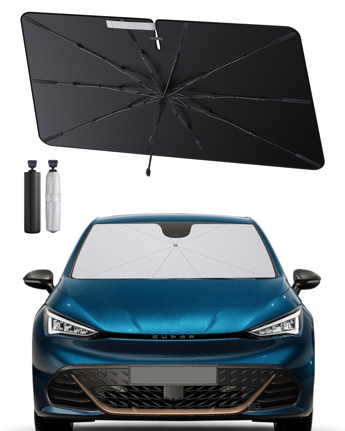SHAOHAO kompatibel mit Cupra Born 2022-2025 Sonnenschirm Auto Auto Sonnenschutz Frontscheibe Faltbar UV-Schutz Sonnenschirm knitterfreier Stoff Cupra Born zubehör SHAOHAO kompatibel mit Cupra Born 2022-2025 Sonnenschirm Auto Auto Sonnenschutz Frontscheibe Faltbar UV-Schutz Sonnenschirm knitterfreier Stoff Cupra Born zubehör von SHAOHAO