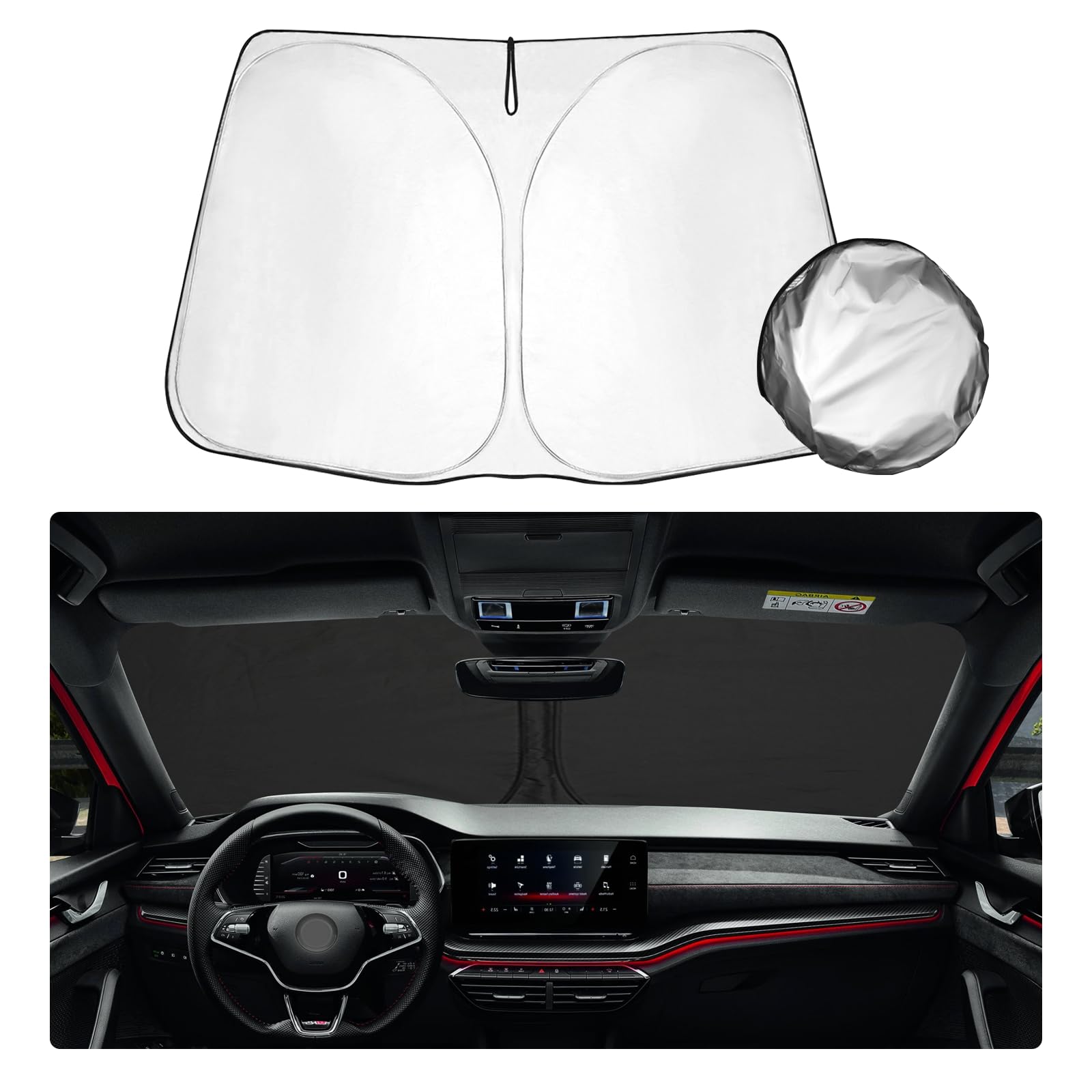 SHAOHAO kompatibel mit Skoda Octavia Mk4 NX 2019-2023 2024 Sonnenblende Silber beschichtetes Gewebe Faltbare Sonnenblende UV- und Hitzeschutz Sonnenblende, Windschutzscheibe Octavia 2023 SHAOHAO kompatibel mit Skoda Octavia Mk4 NX 2019-2023 2024 Sonnenblende Silber beschichtetes Gewebe Faltbare Sonnenblende UV- und Hitzeschutz Sonnenblende, Windschutzscheibe Octavia 2023 von SHAOHAO