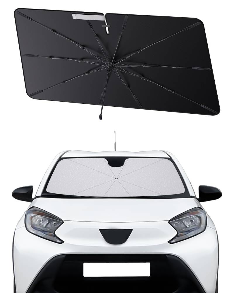 SHAOHAO kompatibel mit Toyota Aygo X 2022-2025 Sonnenschirm Auto Auto Sonnenschutz Frontscheibe Faltbar UV-Schutz Sonnenschirm knitterfreier Stoff Toyota Aygo zubehör von SHAOHAO