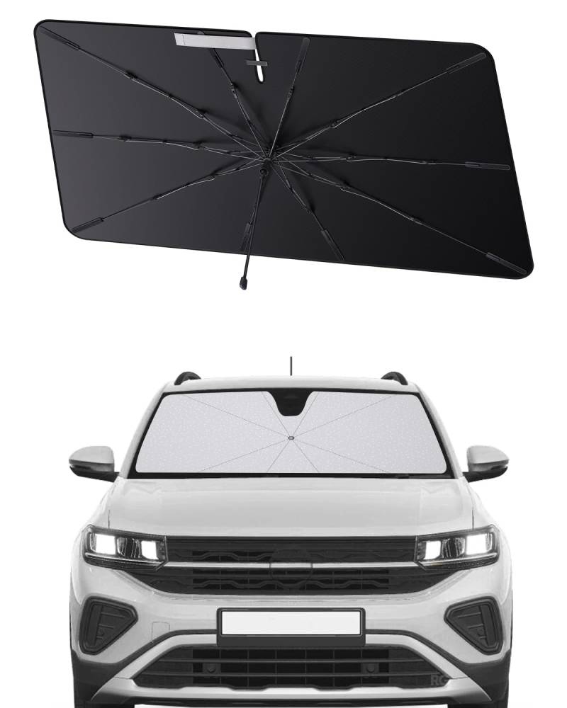 SHAOHAO kompatibel mit VW T-Cross/VW Taigo 2019-2025 Sonnenschirm Auto Auto Sonnenschutz Frontscheibe Faltbar UV-Schutz Sonnenschirm knitterfreier Stoff VW t Cross zubehör von SHAOHAO