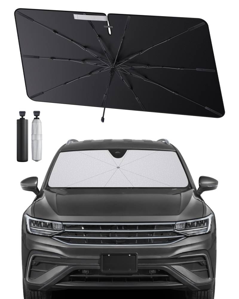 SHAOHAO kompatibel mit VW Tiguan 3 tiguan POR 2024 2025 Sonnenschirm Auto Auto Sonnenschutz Frontscheibe Faltbar UV-Schutz Sonnenschirm knitterfreier Stoff VW Tiguan 3 zubehör von SHAOHAO