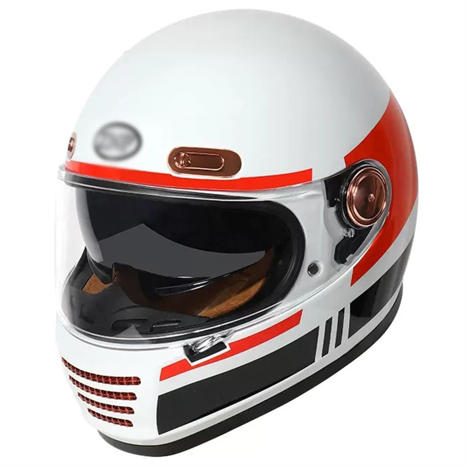 Retro Motorrad Motocrosshelme, Vintage Motorrad Integralhelme Mit Visier, Herren Damen Motorradhelm DOT/ECE-Zulassung, Lokomotive Offener Helme, ATV UTV Helme ( Color : B , Size : L=(59-60cm) ) von SHAPLE