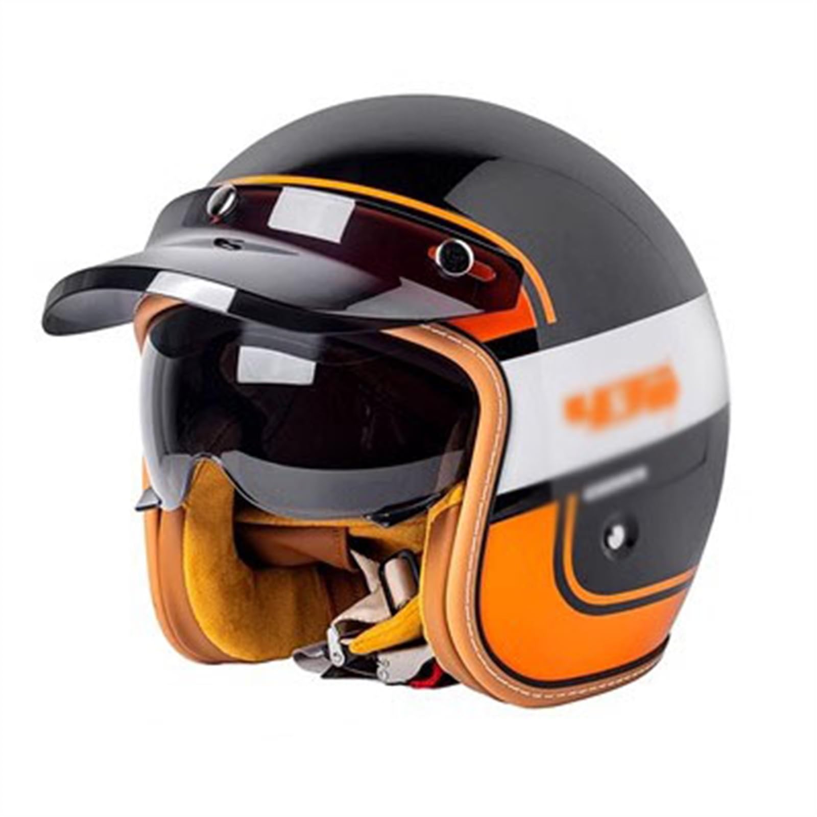 Vintage Motorrad 3/4 Helm Mit Schwarzer Krempe, Retro Motorradhelm Herren Damen, Motorrad Halbhelme, Halboffener Helm DOT/ECE-Zulassung, Offener Helme Für Chopper Scooter ( Color : B , Size : L=(59-60 Vintage Motorrad 3/4 Helm Mit Schwarzer Krempe, Retro Motorradhelm Herren Damen, Motorrad Halbhelme, Halboffener Helm DOT/ECE-Zulassung, Offener Helme Für Chopper Scooter ( Color : B , Size : L=(59-60 von SHAPLE