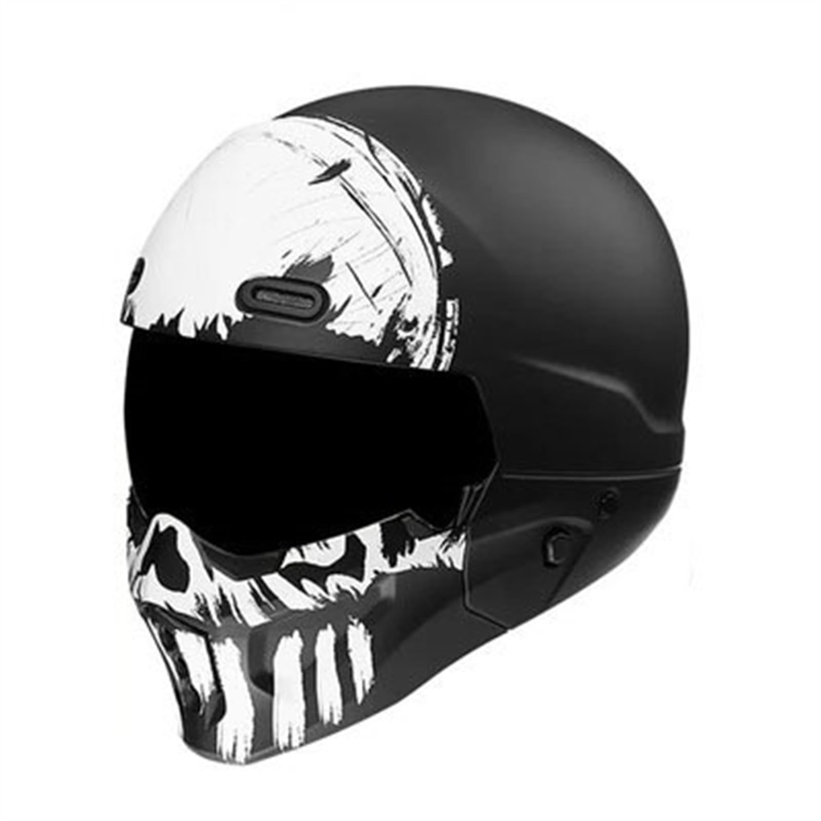 Vintage Motorrad Lokomotive Helme Mit Schwarzem Visier, Integralhelme Herren Damen, Motorradhelm DOT/ECE-Zugelassen, Motocrosshelme Für ATV UTV ( Color : D , Size : XL=61-62cm ) von SHAPLE