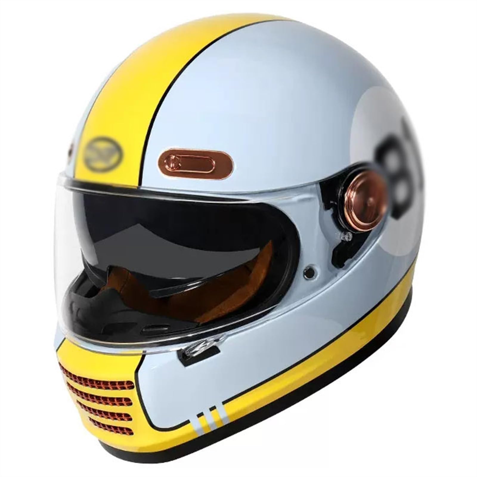 Vintage Motorradhelm DOT/ECE-Zugelassen, Motorrad Integralhelme Mit Transparentem Visier, Motorrad Klapphelme Herren Damen, Lokomotive Helme Für ATV UTV ( Color : D , Size : XL=(61-62cm) ) von SHAPLE