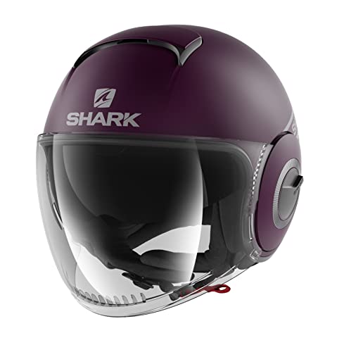 Jethelm Shark Nano Street Doppelvisier Neon Grau Violett Matt Größe L von SHARK
