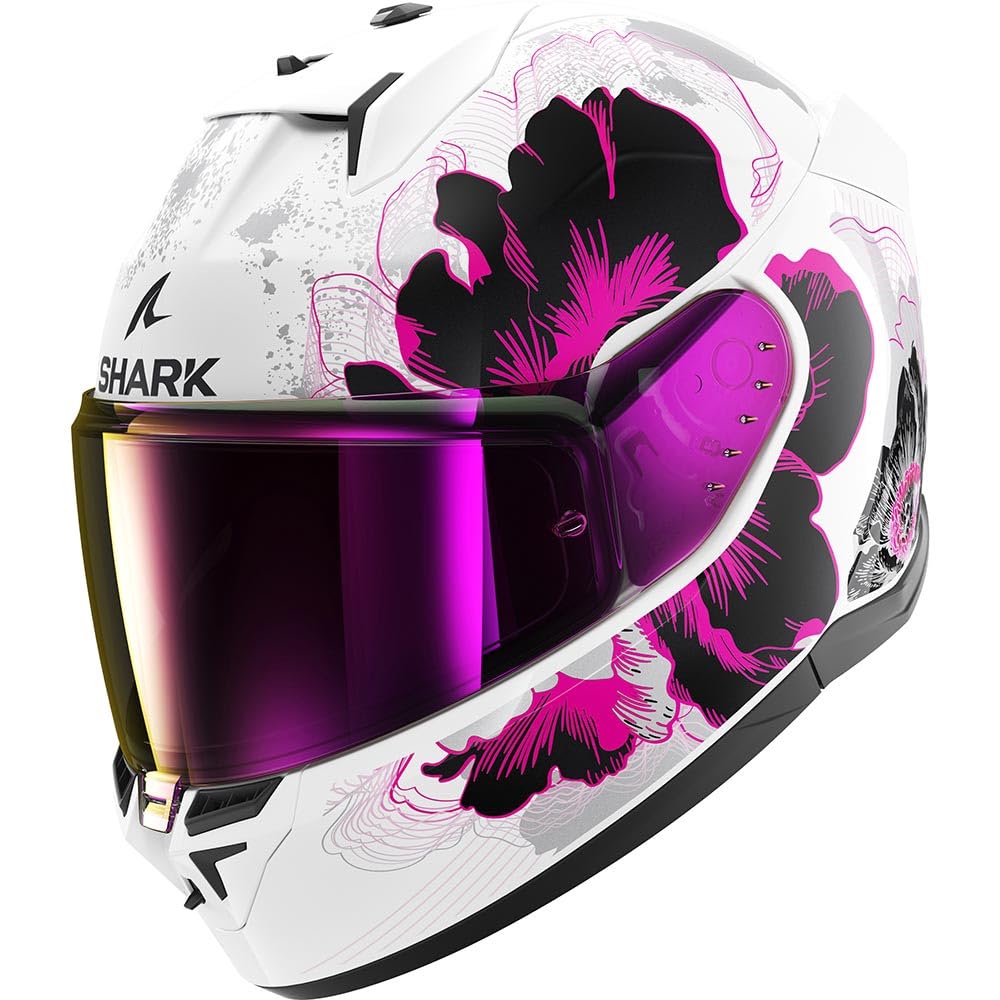 SHARK, Integraler Motorradhelm D-SWKAL 3 MAYFER, White violet anthracite WVA, Größe XS SHARK, Integraler Motorradhelm D-SWKAL 3 MAYFER, White violet anthracite WVA, Größe XS von SHARK
