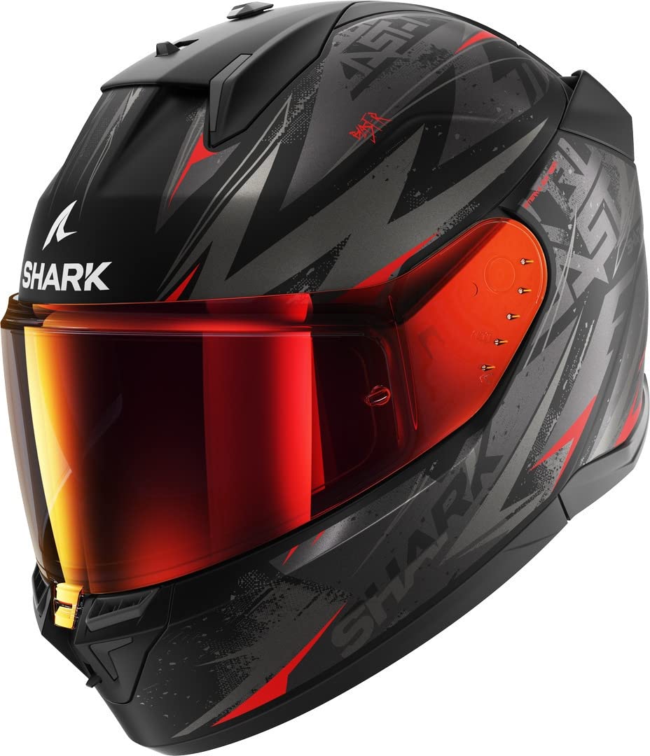 SHARK, Integralhelme motorrad D-SKWAL 3 BLAST-R mat black anthracite red KAR, XL von SHARK