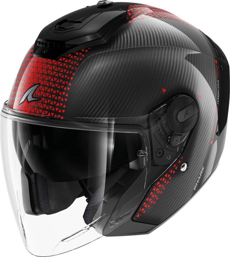 SHARK, Jet-Motorradhelm RS JET CARBON IKONIK Red Chrome DRU, M von SHARK
