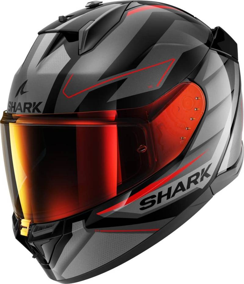 SHARK, Integraler Motorradhelm D-SKWAL 3 SIZLER Black / Grey / Red KAR, S von SHARK