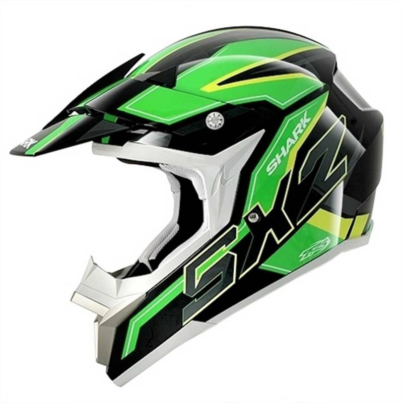 Shark Motorradhelm, Schwarz/Grün/Gelb, XS von SHARK