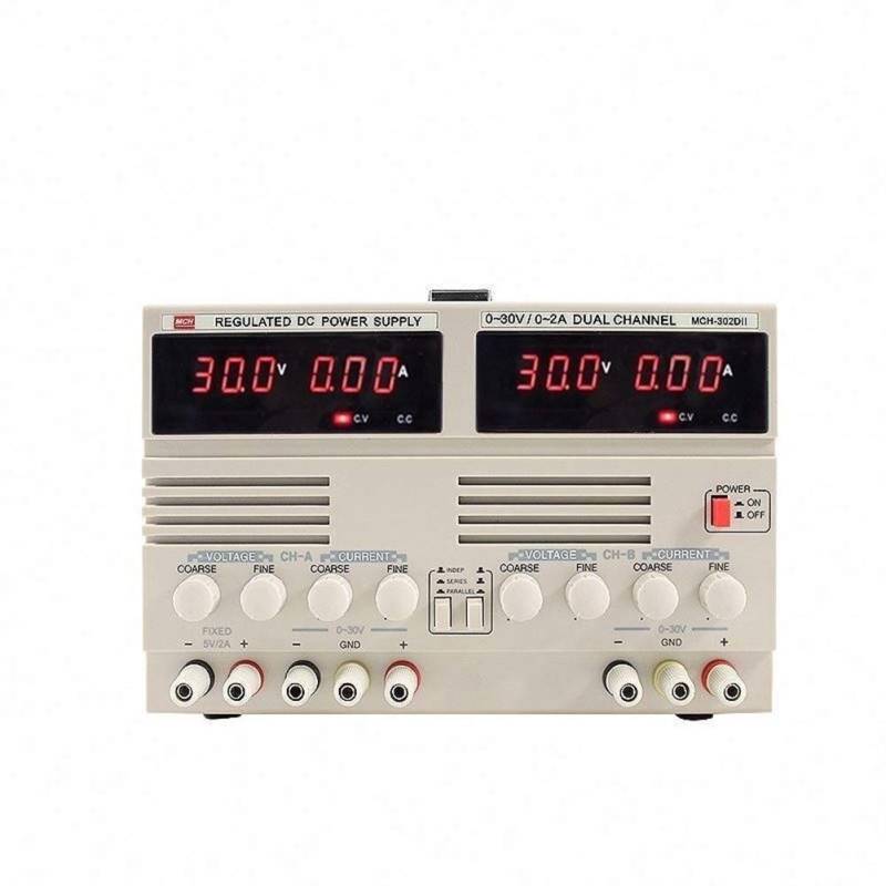 Variables Netzteil, Einstellbare DC-stabilisierte Stromversorgung MCH-302D-II Linear Amperemeter Handy Reparatur Digitalanzeige(110v) von SHEHUALI