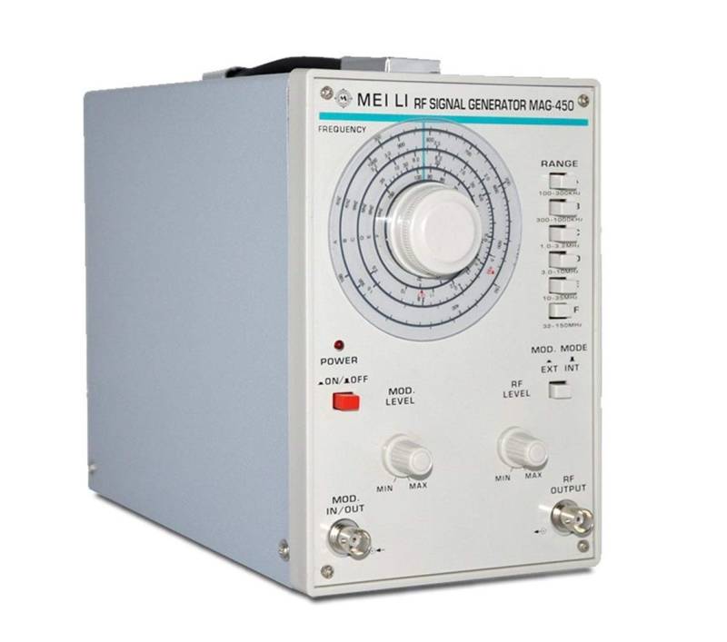 Variables Netzteil, Hochfrequenzsignalgenerator 100kHz-150MHz Signalquelle Audiosignalgenerator MAG-450(110V) von SHEHUALI