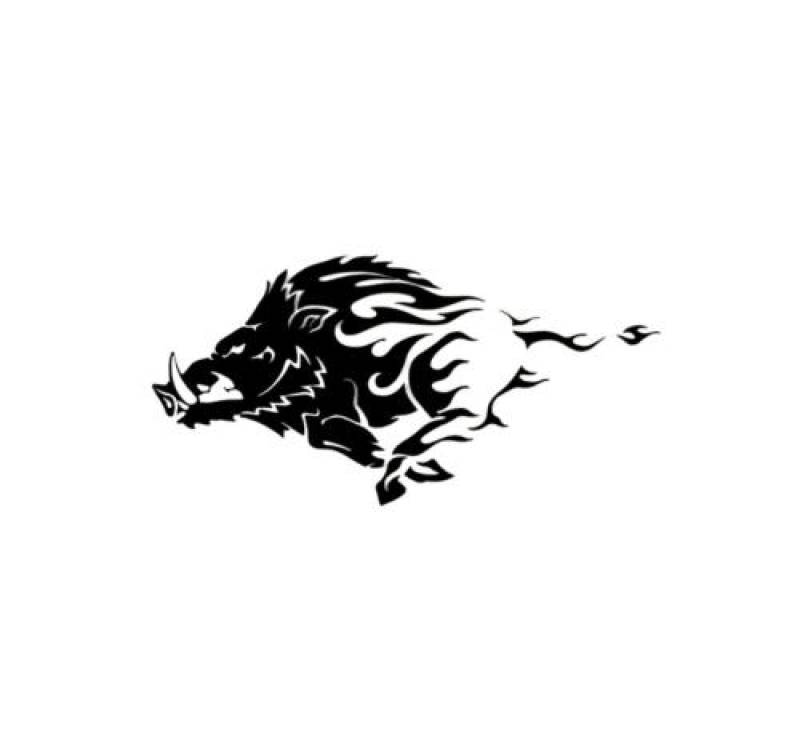 SHENCAIYIYI Autoaufkleber Lustig Hund 26 cm X 12,9 cm Wildschwein Schwein Tribal Tier Auto Aufkleber Motorrad Aufkleber Abdeckung Kratzer Wasserdichtes Vinyl Kk PVC （2Pcs） von SHENCAIYIYI