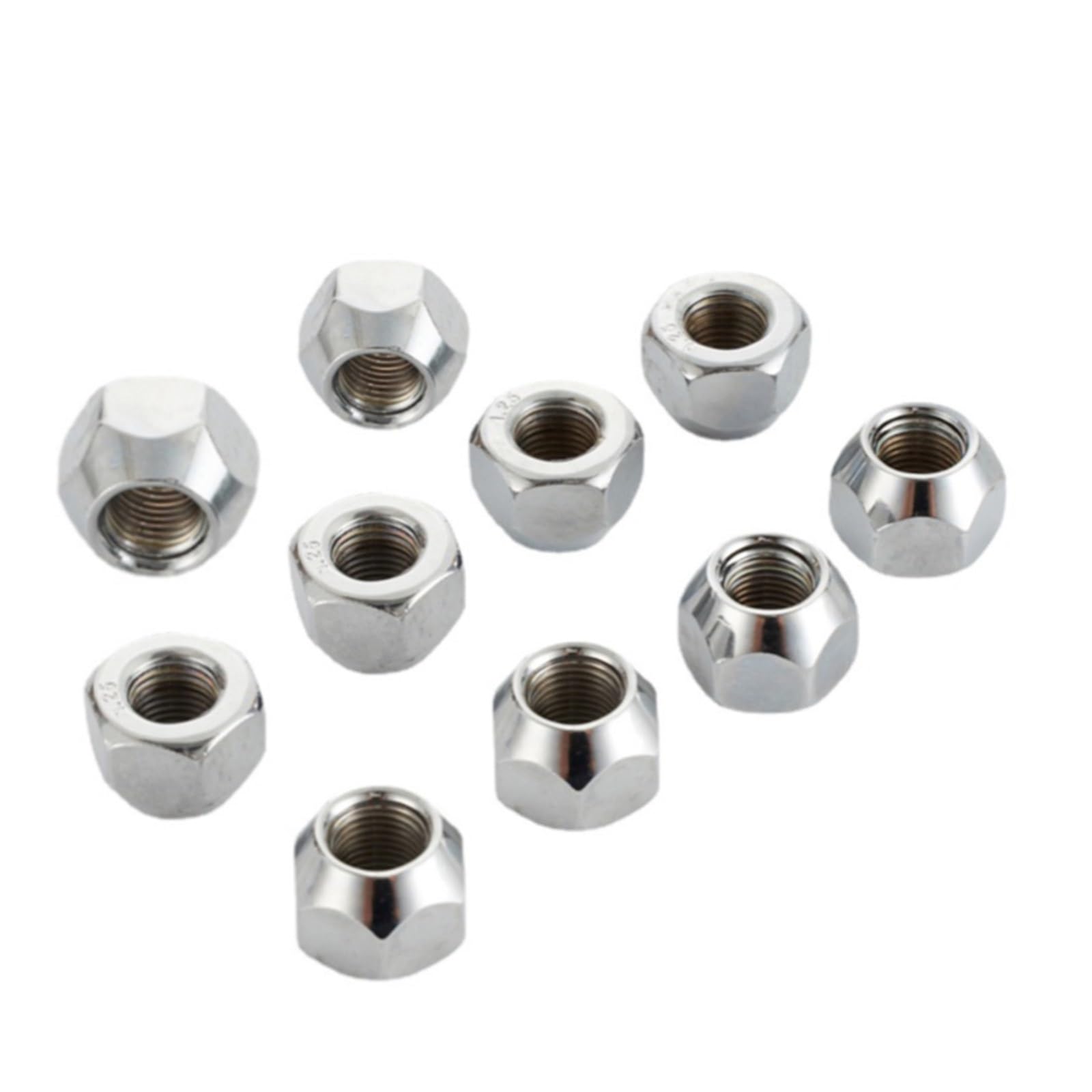 SHENGG 10 Stück Höhe 16 mm Radmuttern M12x1,25, M12x1,5, M14x1,5, 1/2"-20 Anhängerösen Reifen Hutmutter 21 mm Sechskant-Radmuttern(M14x1.5) von SHENGG