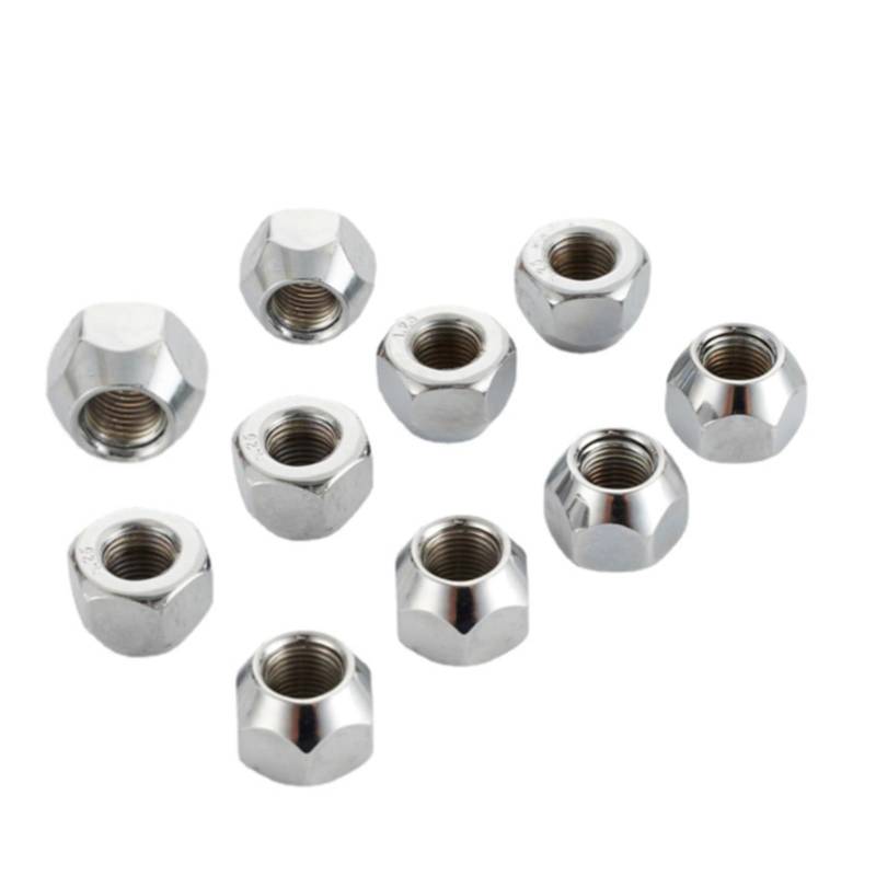 SHENGG 10 Stück Höhe 16 mm Radmuttern M12x1,25, M12x1,5, M14x1,5, 1/2"-20 Anhängerösen Reifen Hutmutter 21 mm Sechskant-Radmuttern(M14x1.5) von SHENGG