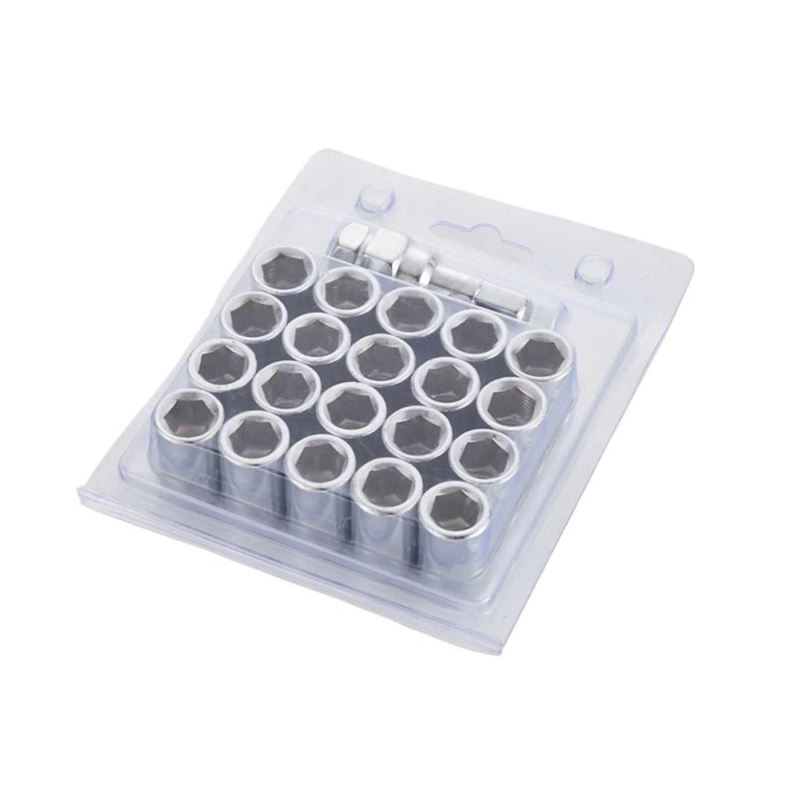 SHENGG 3 cm Radmuttern M12 x 1,25, M12 x 1,5 Radmutter mit einem Schlüssel, 20 + 1 Packung Radmuttern(Sliver 3cm,M12x1.5) von SHENGG
