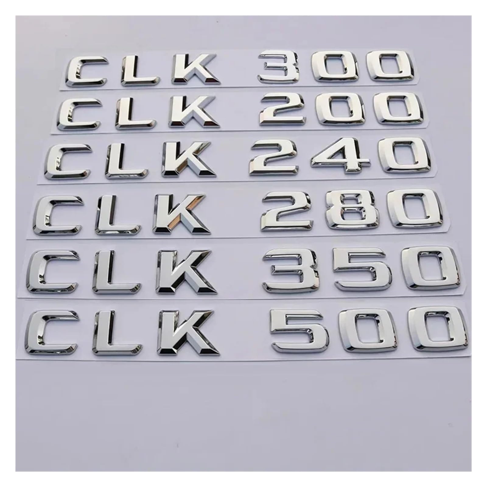 SHENGG Auto Stamm Buchstaben Logo Emblem Abzeichen Aufkleber Aufkleber for CLK Klasse CLK55 CLK63 CLK200 CLK230 CLK240 CLK280 CLK320(Chrome Silver,CLK 320) von SHENGG