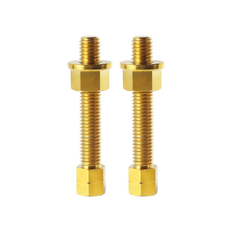 SHENGG Motorrad Kettenspanner Schraube Hinterachse Titanlegierung M8/M10 Schraube Motocross Schwinge Hinterachse Bolzen Reparatursatz Verschluss(Gold,M8 pitch1.25mm) von SHENGG