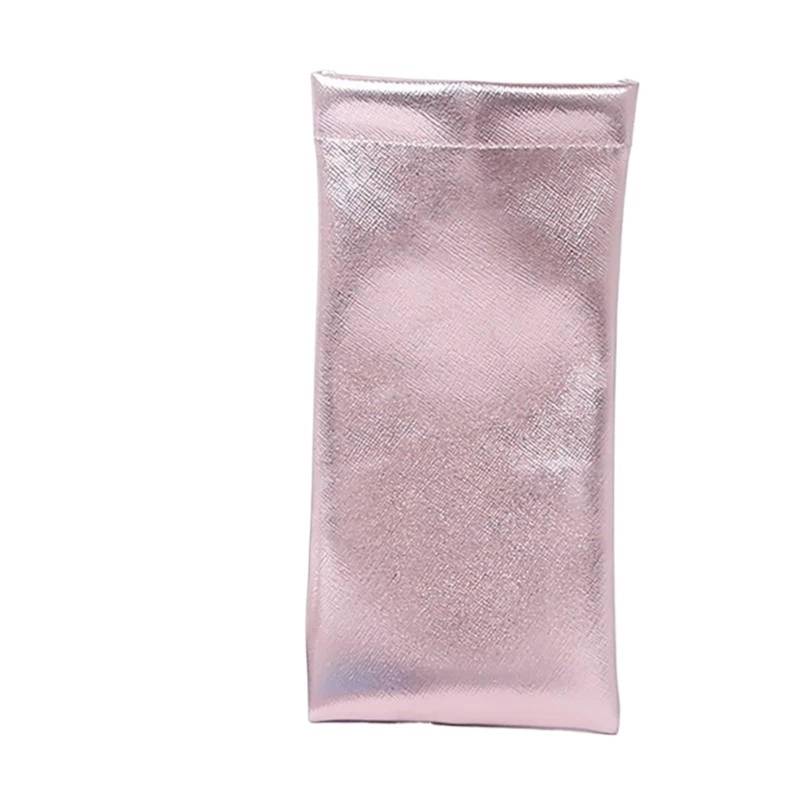 Brillenbeutel 5 STÜCKE Damen Weiche PU Lesebrillentasche wasserdichte Sonnenbrille Reisetasche Einfache Brillenaufbewahrungstaschen Brillenzubehör(Rose Gold) von SHENJMAI