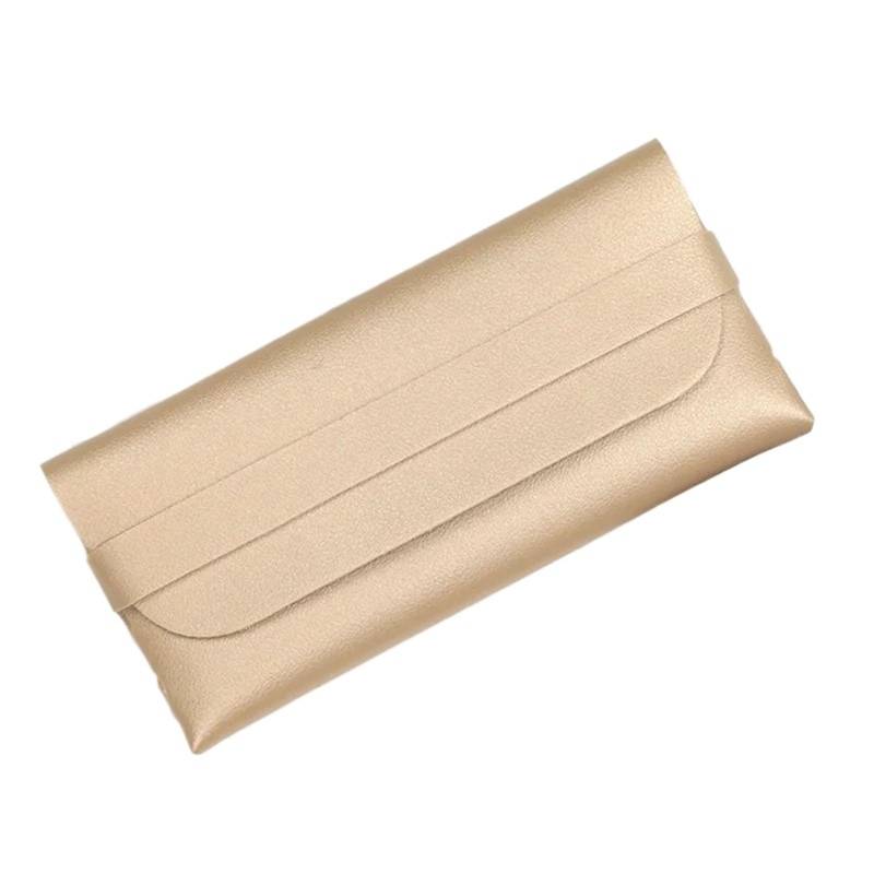 Brillenbeutel 5 STÜCKE PU Leder Weiche Brillentasche Sonnenbrille Lesebrille Schutzhülle Fall Frauen Beutel Brillen Schutz Fall Zubehör(Gold) von SHENJMAI