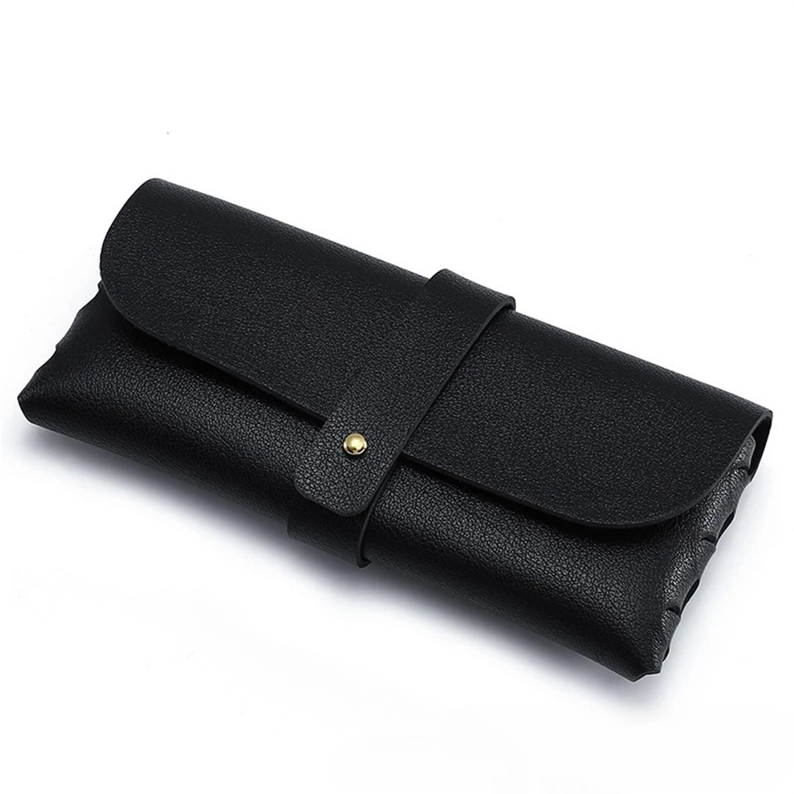 Brillenbeutel 5 Stücke PU Leder Einfache Brillentasche Sonnenbrillen Schutzabdeckung Schwarz Weiß Sonnenbrillen Und Brillenclip(Black) von SHENJMAI