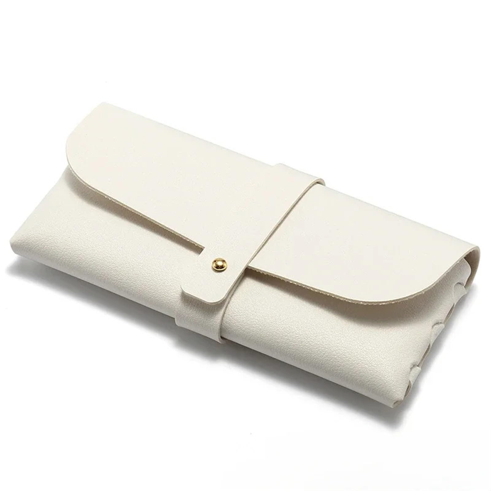 Brillenbeutel 5 Stücke PU Leder Einfache Brillentasche Sonnenbrillen Schutzabdeckung Schwarz Weiß Sonnenbrillen Und Brillenclip(White) von SHENJMAI