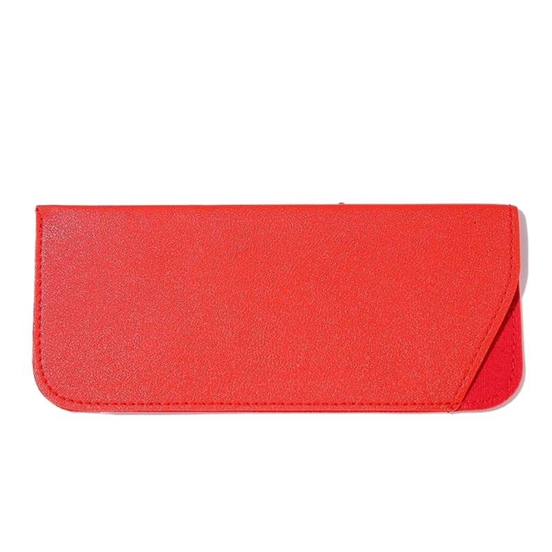 Brillenbeutel 5 Stücke Unisex Brillentasche PU Leder Schutzhülle Sonnenbrillen Abdeckung Fall Box Lesebrille Beutel Brillen Schutz Fall Zubehör(Red) von SHENJMAI