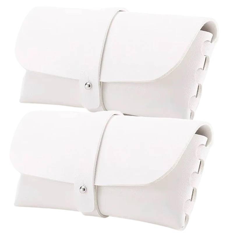 Brillenbeutel Multifunktionales Brillenetui aus PU-Leder, rechteckig, Mini-Make-up-Tasche, Bleistift-Geldbörse, Organizer, Visitenkartenhalter, Brillentaschen(White 2pcs) von SHENJMAI