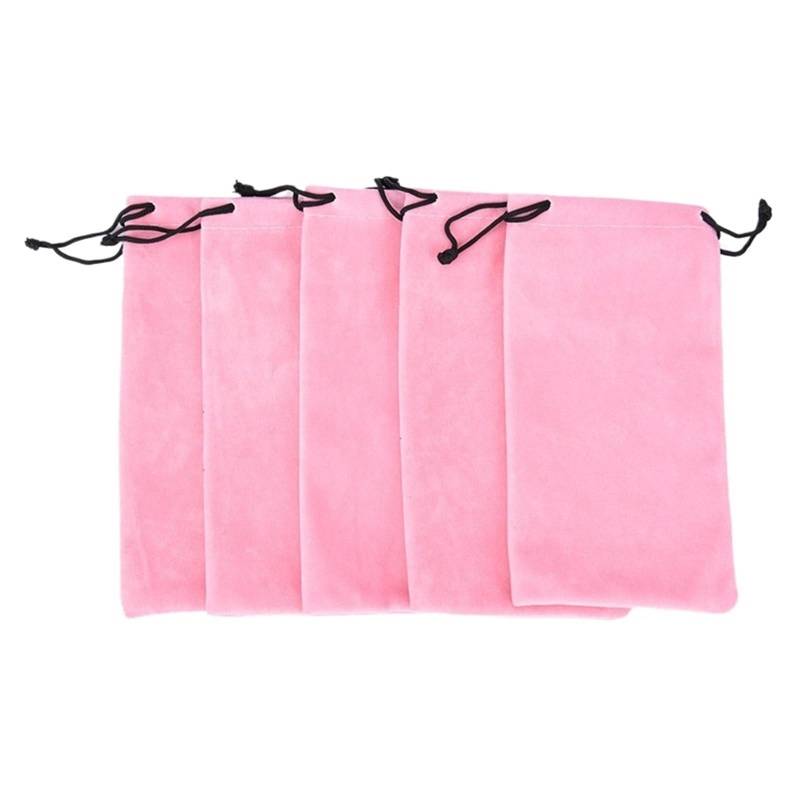 SHENJMAI Brillenbeutel 10 stücke Brillenetuis aus Stoff, Brillenbeutel, Kordelzug, Sonnenbrillenbeutel, weiche Brillentasche, Brillenetuis, Taschen(Pink) von SHENJMAI