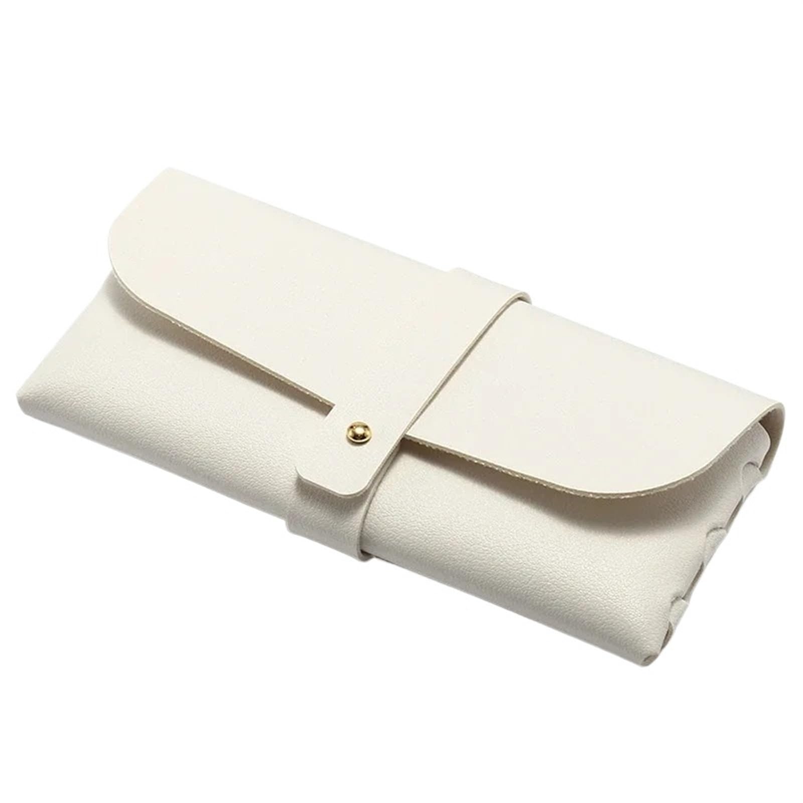 SHENJMAI Brillenbeutel 3-teiliges Brillenetui aus PU mit Sonnenbrillen-Clutch, tragbares Brillenetui, Sonnenbrillen-Schutzhülle, Brillenclip(White) von SHENJMAI