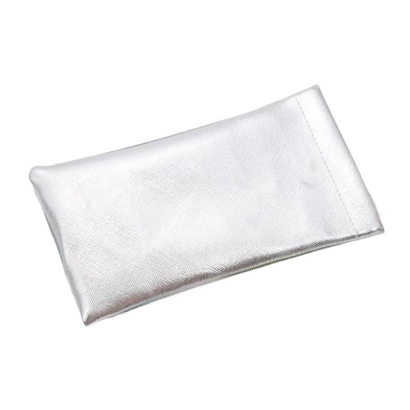 SHENJMAI Brillenbeutel 5 Stücke PU Leder Protable Frauen Sonnenbrille Schutz Travel Pack Beutel Brillenetui Brillen Zubehör Lesen Sonnenbrille Tasche(Silver) von SHENJMAI