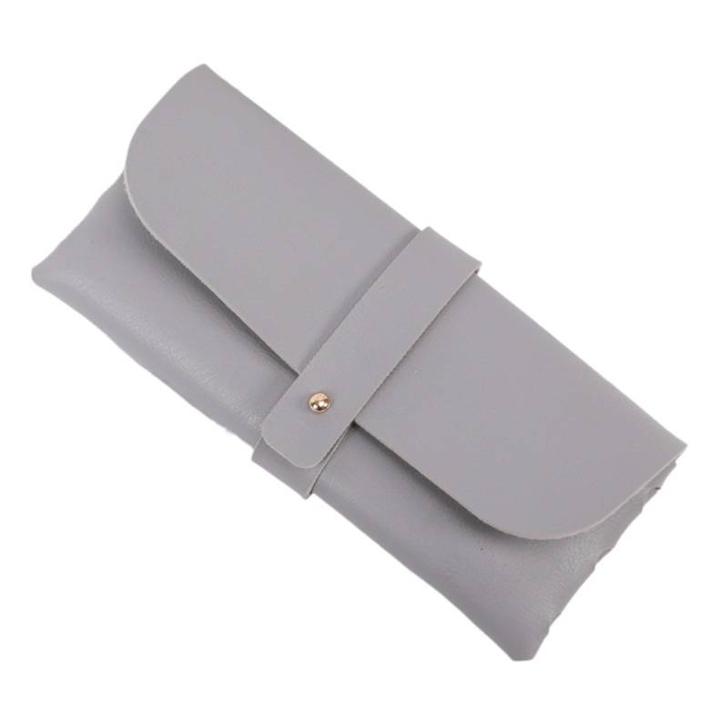 SHENJMAI Brillenbeutel 5 Stücke Weiche Pu-leder Dicke Brillen Tasche Brillen Schutzhülle Frauen Männer Tragbare Sonnenbrille Boxen Brillen Zubehör(GRAY) von SHENJMAI