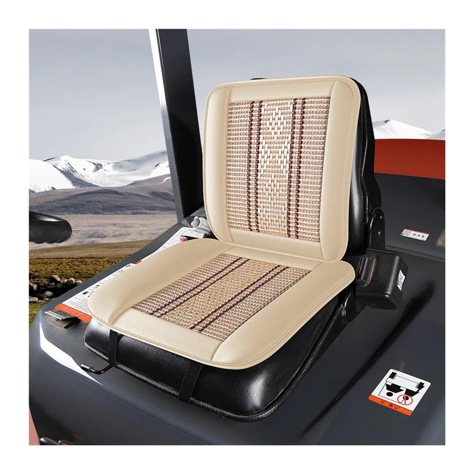 SHENJMAI Traktor Sitzbezug Rasenmäher Traktor Sitz Universal Gabelstapler Mäher Sitz Abdeckung for Gabelstapler Bagger Kran Engineering Fahrzeug(Beige) von SHENJMAI