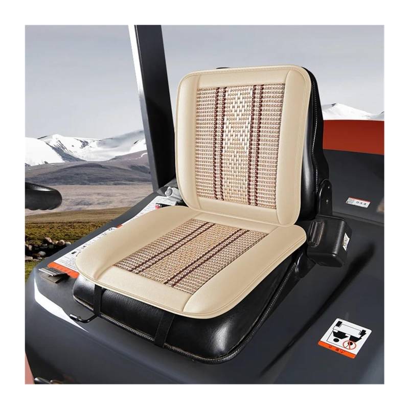 SHENJMAI Traktor Sitzbezug Rasenmäher Traktor Sitz Universal Gabelstapler Mäher Sitz Abdeckung for Gabelstapler Bagger Kran Engineering Fahrzeug(Beige) von SHENJMAI