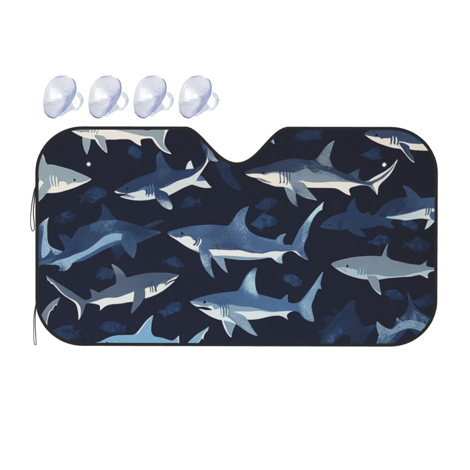 Angry Sharks Shark Auto-Windschutzscheibe, Wärmedämmung, Sonnenschutz, leicht, einfach zu bedienen, Auto-Sonnenblende für SUV, Limousine und PKW, 140 x 76 cm Angry Sharks Shark Auto-Windschutzscheibe, Wärmedämmung, Sonnenschutz, leicht, einfach zu bedienen, Auto-Sonnenblende für SUV, Limousine und PKW, 140 x 76 cm von SHFJASBNUMG