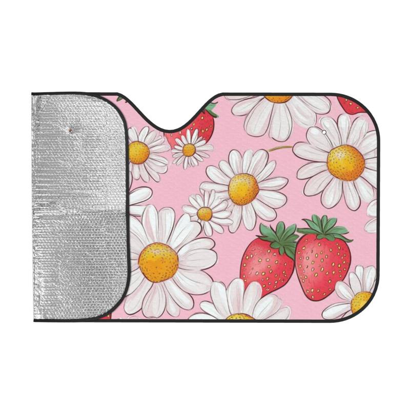 Auto-Sonnenschutz für Auto, LKW, SUV, blockiert UV-Strahlen, 130 x 70 cm, Rosa von SHFJASBNUMG