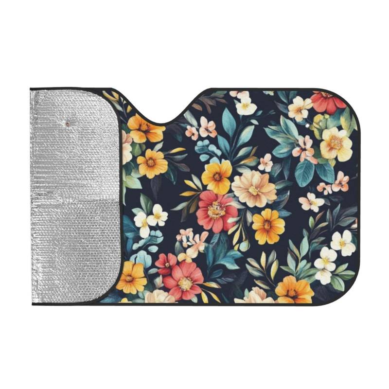 Blush Flower Dark Floral Vintage Abstrakt Aquarell Auto-Sonnenschutz für Auto, LKW, SUV – blockiert UV-Strahlen, Sonne, 130 x 70 cm von SHFJASBNUMG