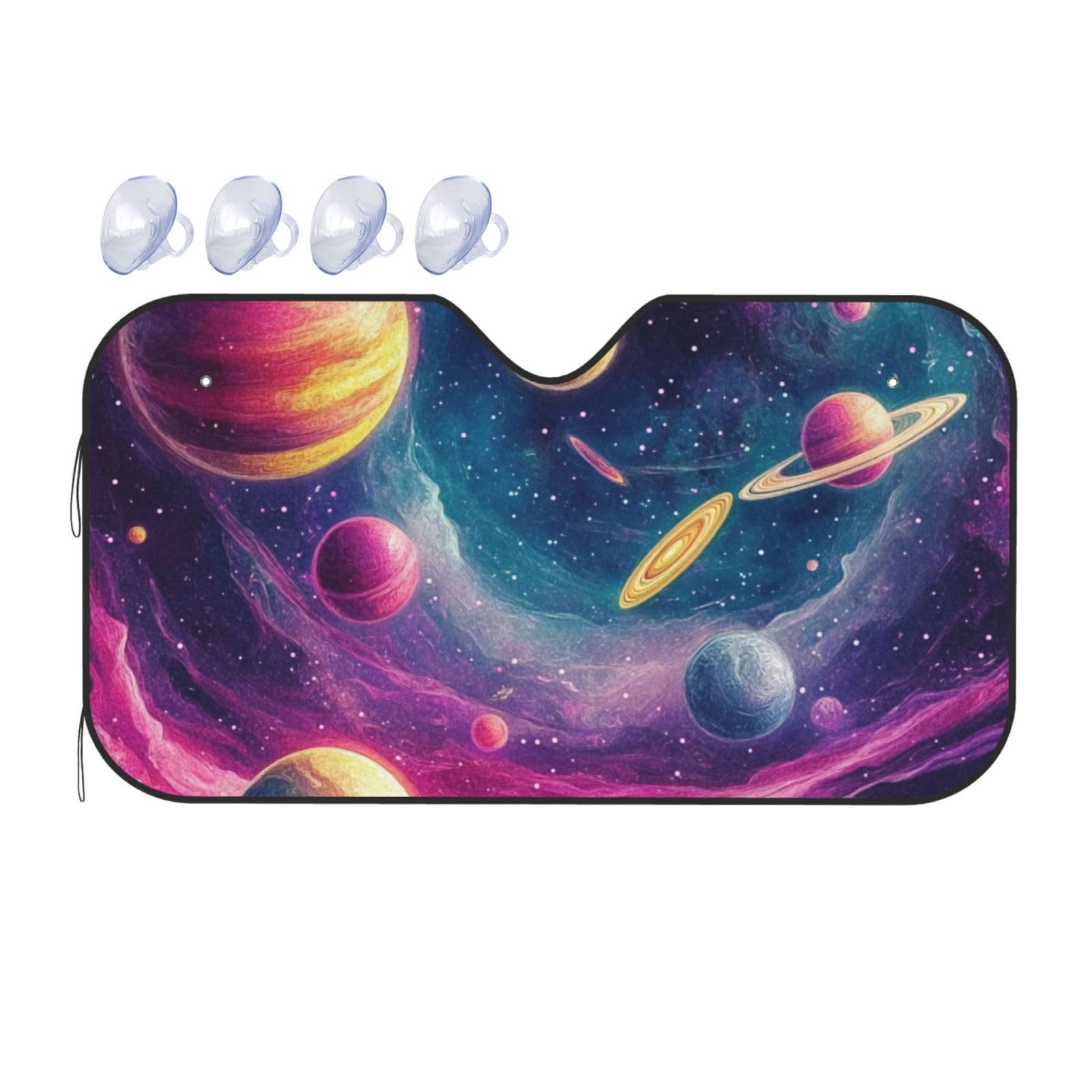 Buntes Sonnensystem, kosmischer Weltraum, Planet, Stern, Auto-Windschutzscheibe, Wärmedämmung, Sonnenschutz, leicht, einfach zu bedienen, Auto-Sonnenblende für SUV, Limousine und PKW, 140 x 76 cm Buntes Sonnensystem, kosmischer Weltraum, Planet, Stern, Auto-Windschutzscheibe, Wärmedämmung, Sonnenschutz, leicht, einfach zu bedienen, Auto-Sonnenblende für SUV, Limousine und PKW, 140 x 76 cm von SHFJASBNUMG